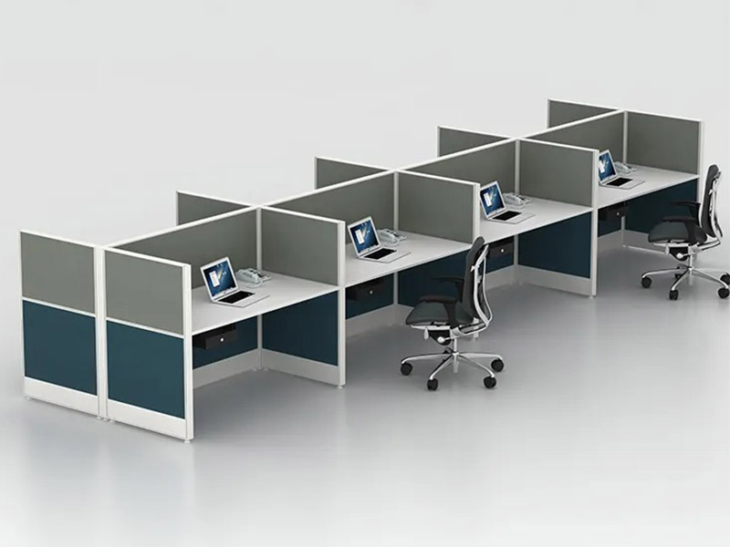 Workstation Cluster of 8 c/w Rectangular shape table & Full Board Partition | Model SGWS-GR801
