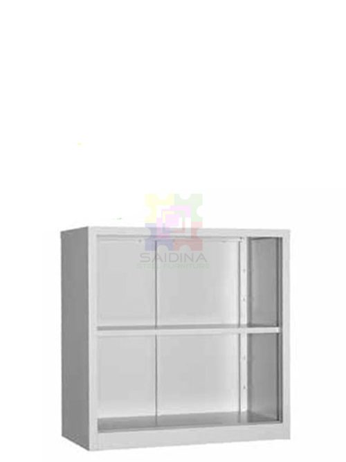 open shelf half height steel cupboard