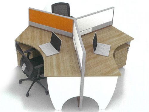 3 seater office workstation