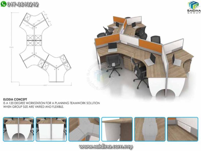 office workstation cluster of 9