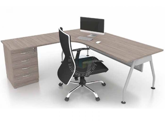 L-shape table with drawer