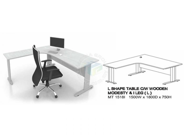 L shape Office Tables c/w J Metal Leg - Image 2