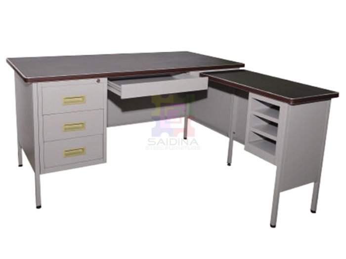 L-shape table with drawers