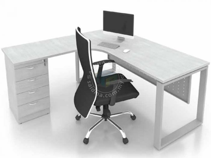 L-shape table with drawer