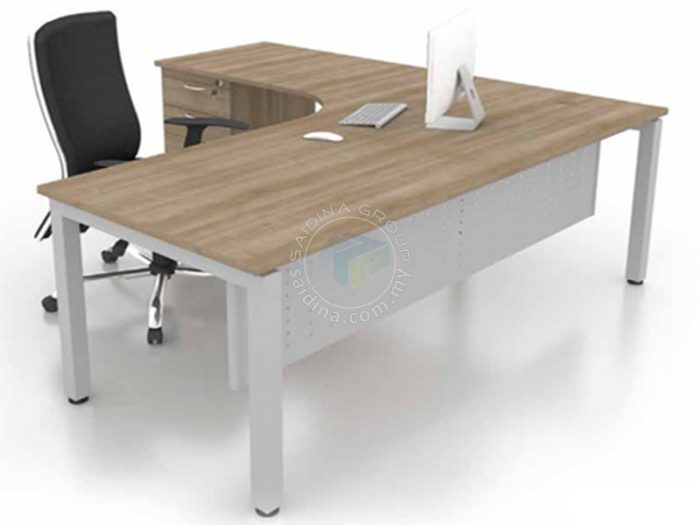 L-shape table with drawers
