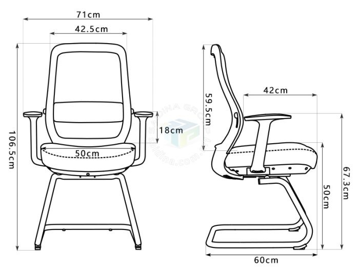 Visitor Office Chairs | Model : UTF-D805 - Image 4