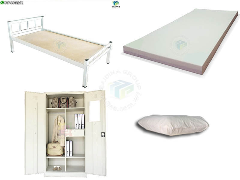 HOSTEL FURNITURE PACKAGE | SINGLE BED + MATTRESS & PILLOW + WARDROBE | PACKAGE HSTL-06