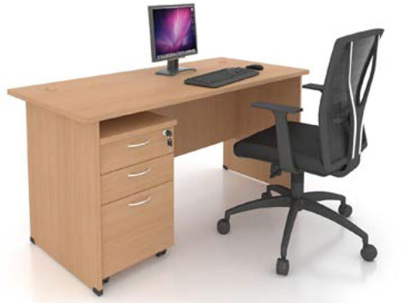 OFFICE FURNITURE SET PACKAGE (desk + chair + mobile 2D+1F pedestal drawer) | PJS02