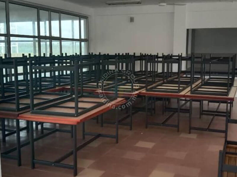 6 seater Wooden Canteen Tables & Bench Set | SGT-WC8