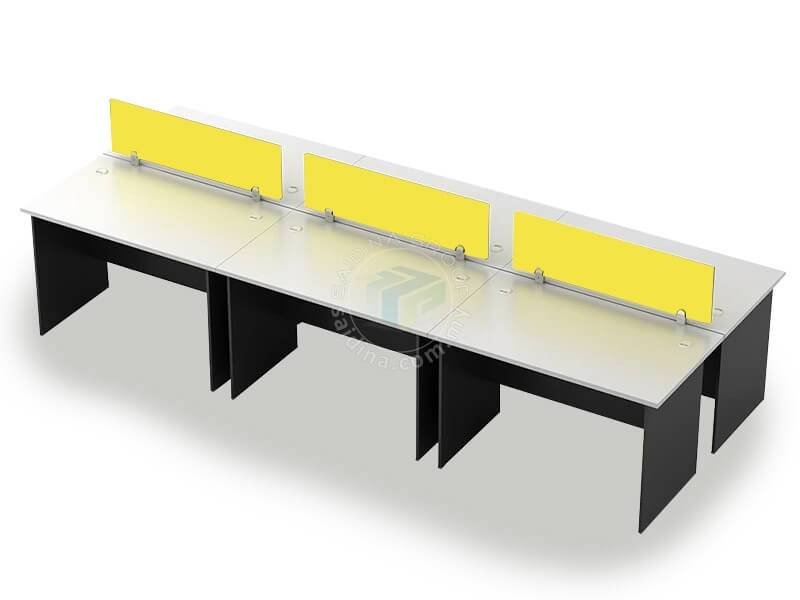 Desking System Cluster of 6 c/w Acrylic Divider | Model SGWS-DR601