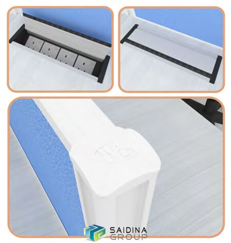 Workstation Cluster of 2 c/w Full board Partition, L shape table, Inula metal Leg & Low Sliding Cabinet | Model SGWS-FL204 - Image 2