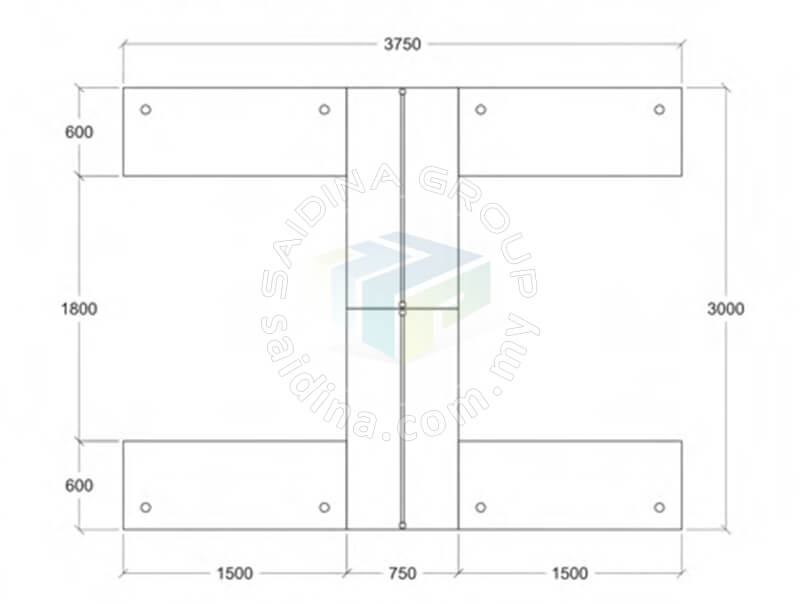 Workstation Cluster of 2 c/w Full board Partition, L shape table, Inula metal Leg & Low Sliding Cabinet | Model SGWS-FL204 - Image 3