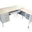L-shape Pedestal Steel Desk