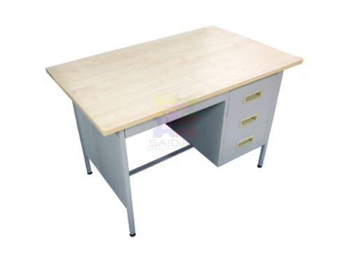 4′ Single Pedestal Steel Desk (Melamine Chipboard Top)