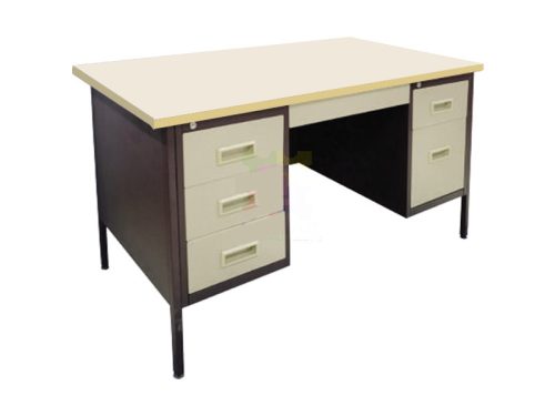 5′ Single Pedestal Steel Desk (Melamine Chipboard Top) |