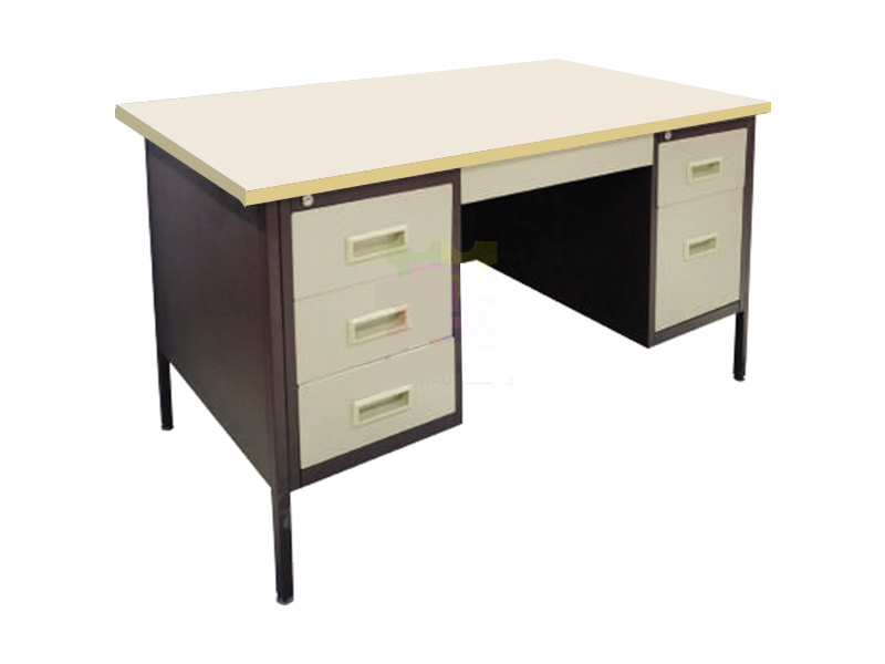 5′ Single Pedestal Steel Desk (Melamine Chipboard Top) |