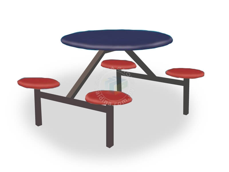 Food Court Table c/w 4 seaters attached | SGT-FGR4R