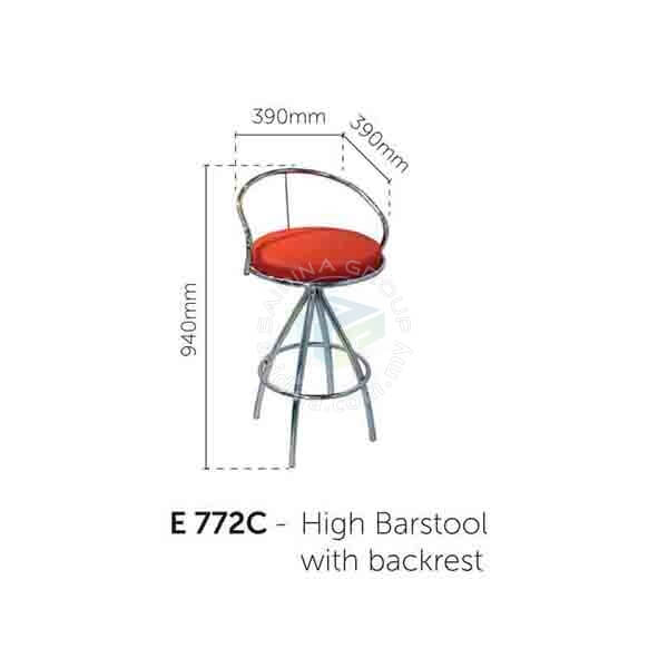 Bar Stool with Backrest Model : E 772C