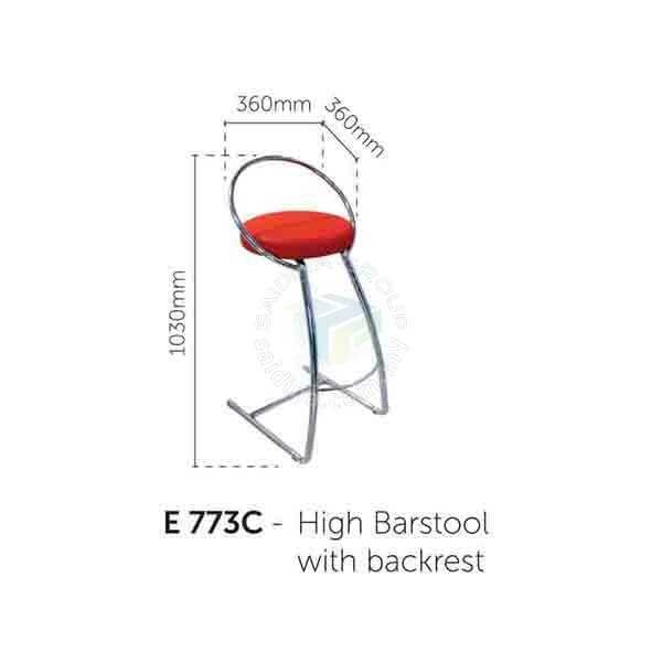 Bar Stool with Backrest | Model : E 773C