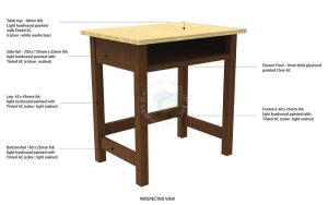  Wooden School Desks & Chair Set | Primary School
