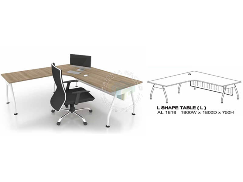 L shape Office Tables c/w Inula A Metal Leg | Siri AL - Image 4