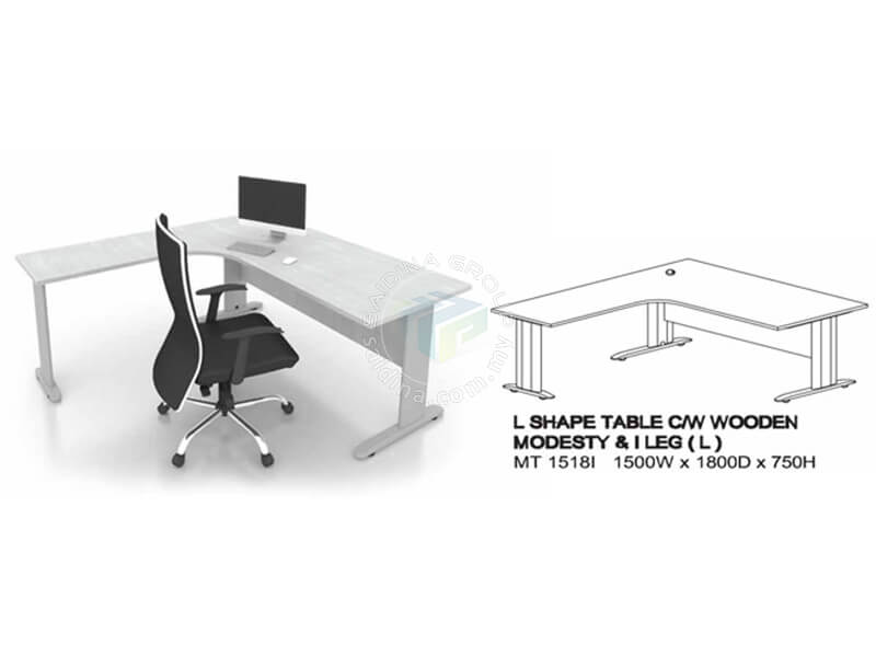 L shape Office Tables c/w J & I Metal Leg | Siri MT-I - Image 3