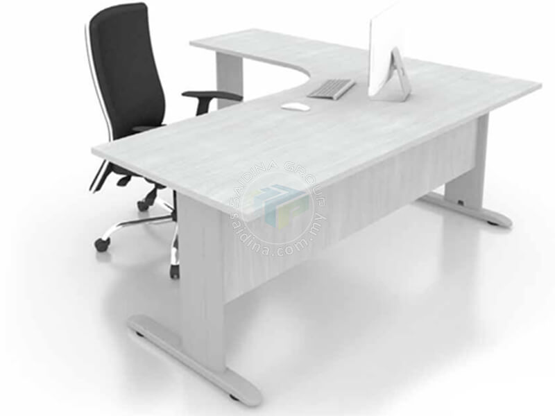 L shape Office Tables c/w J & I Metal Leg | Siri MT-I