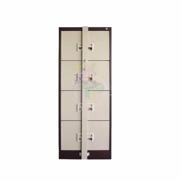 Steel Vertical Filing Cabinet 4 Drawers with locking bar | Model: S106/ABLB